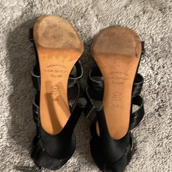 Via Spiga black leather sandal heels, EUC, Size 8.5m - Picture 5 of 6